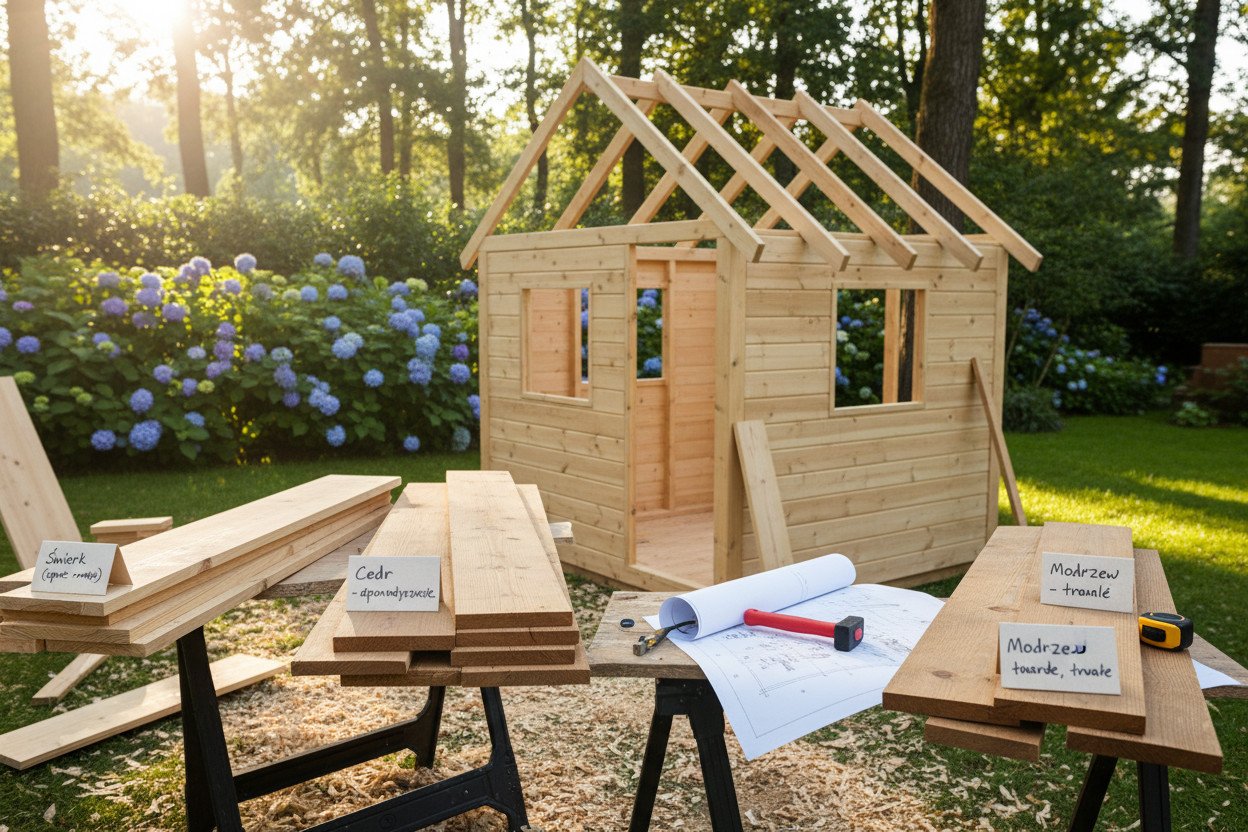 Drewniany domek ogrodowy dla dzieci — z jakiego drewna warto wybrać