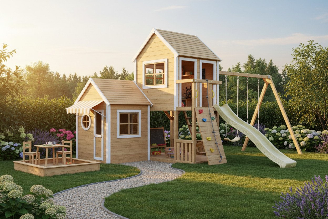 Rozmiar i wyposażenie domku ogrodowego dla dzieci — jak dobrać do wieku i ogrodu